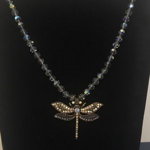 Rhinestone Dragonfly necklace/pin